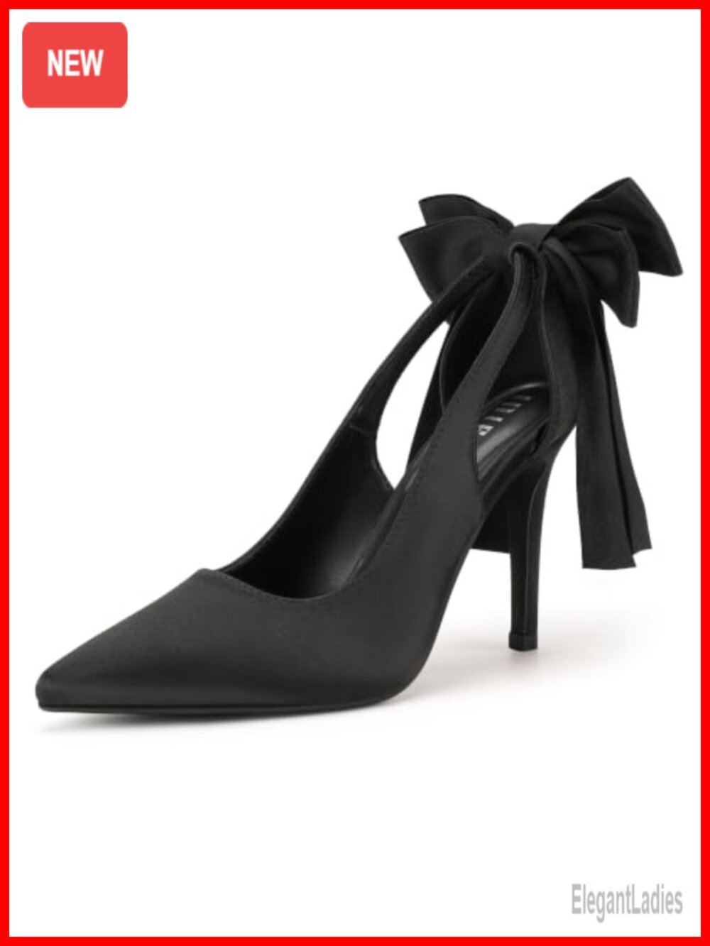 IDIFU Stiletto Pumps Closed Toe High Heels with Bow Dress Shoes for Women